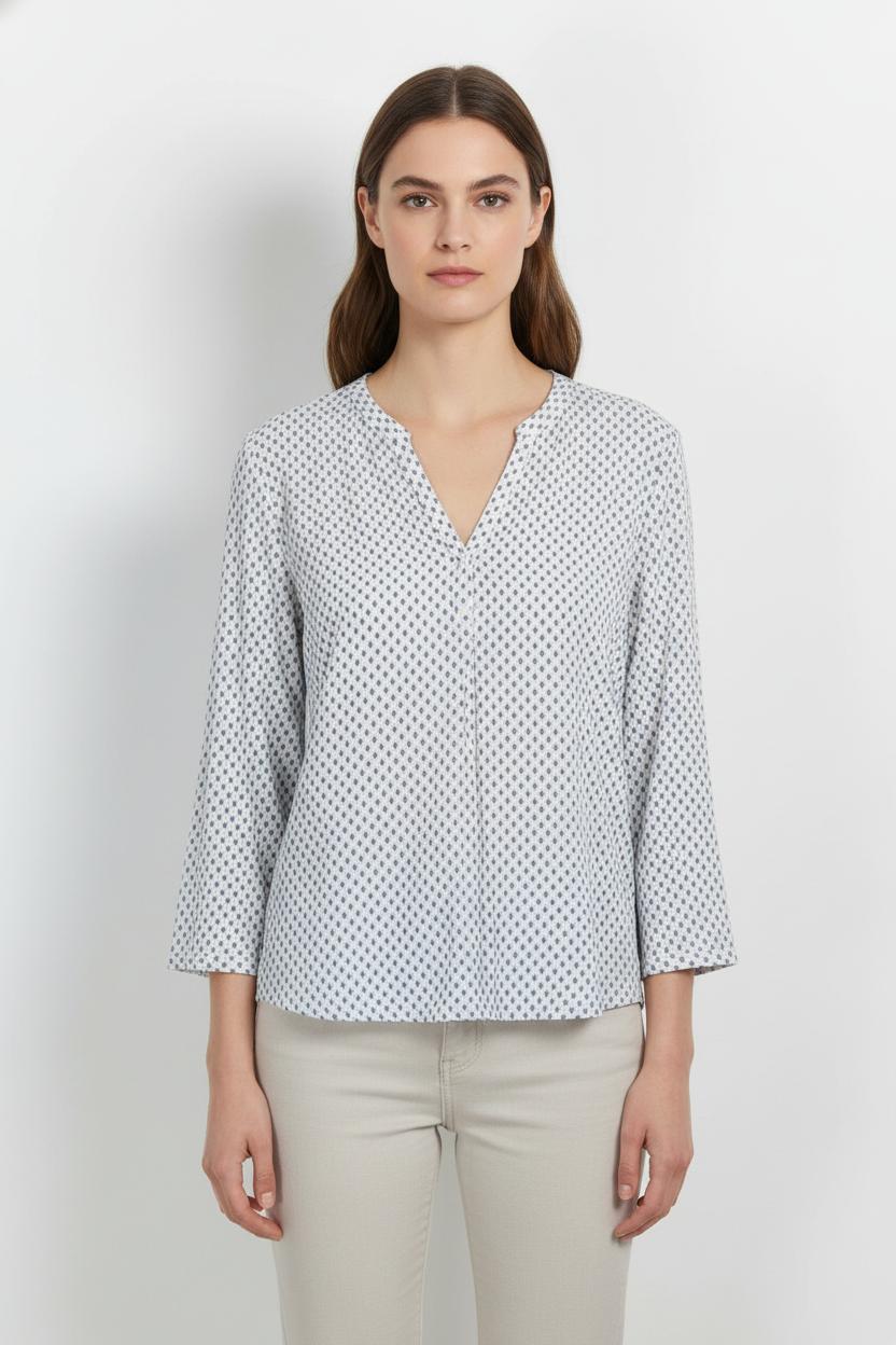 Blouse Blanche et Bleue - Taille XL/42 de la marque Caroll | PARAD104205 - Vendu par Paradigme - Image 1