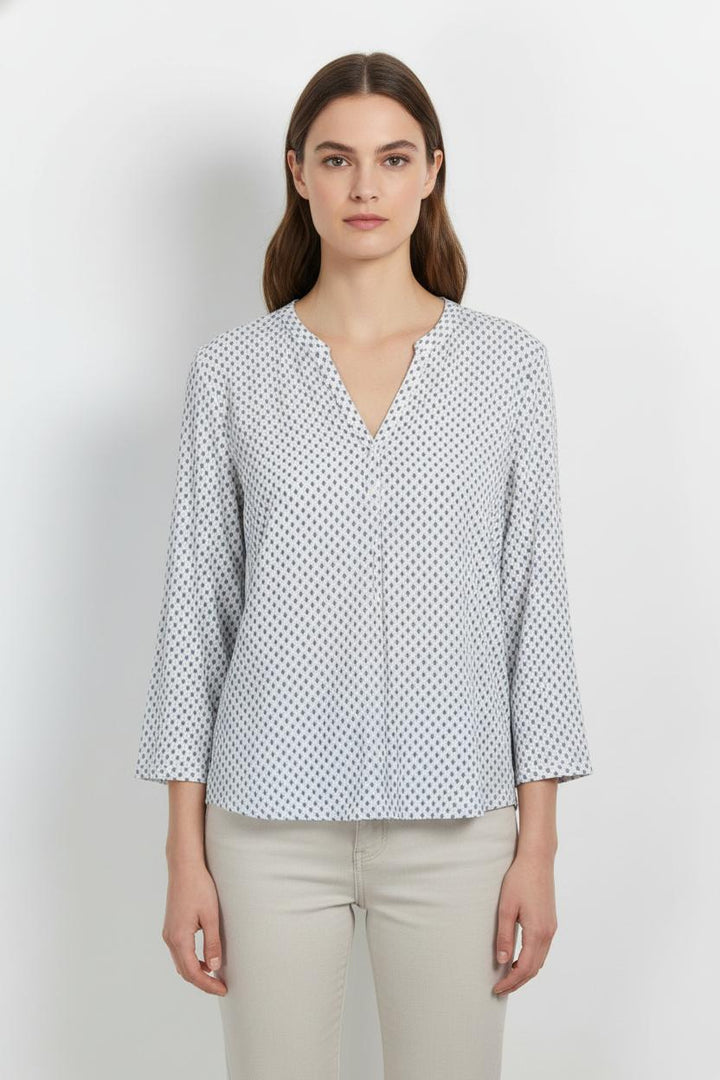 Blouse Blanche et Bleue - Taille XL/42 de la marque Caroll | PARAD104205 - Vendu par Paradigme - Image 1