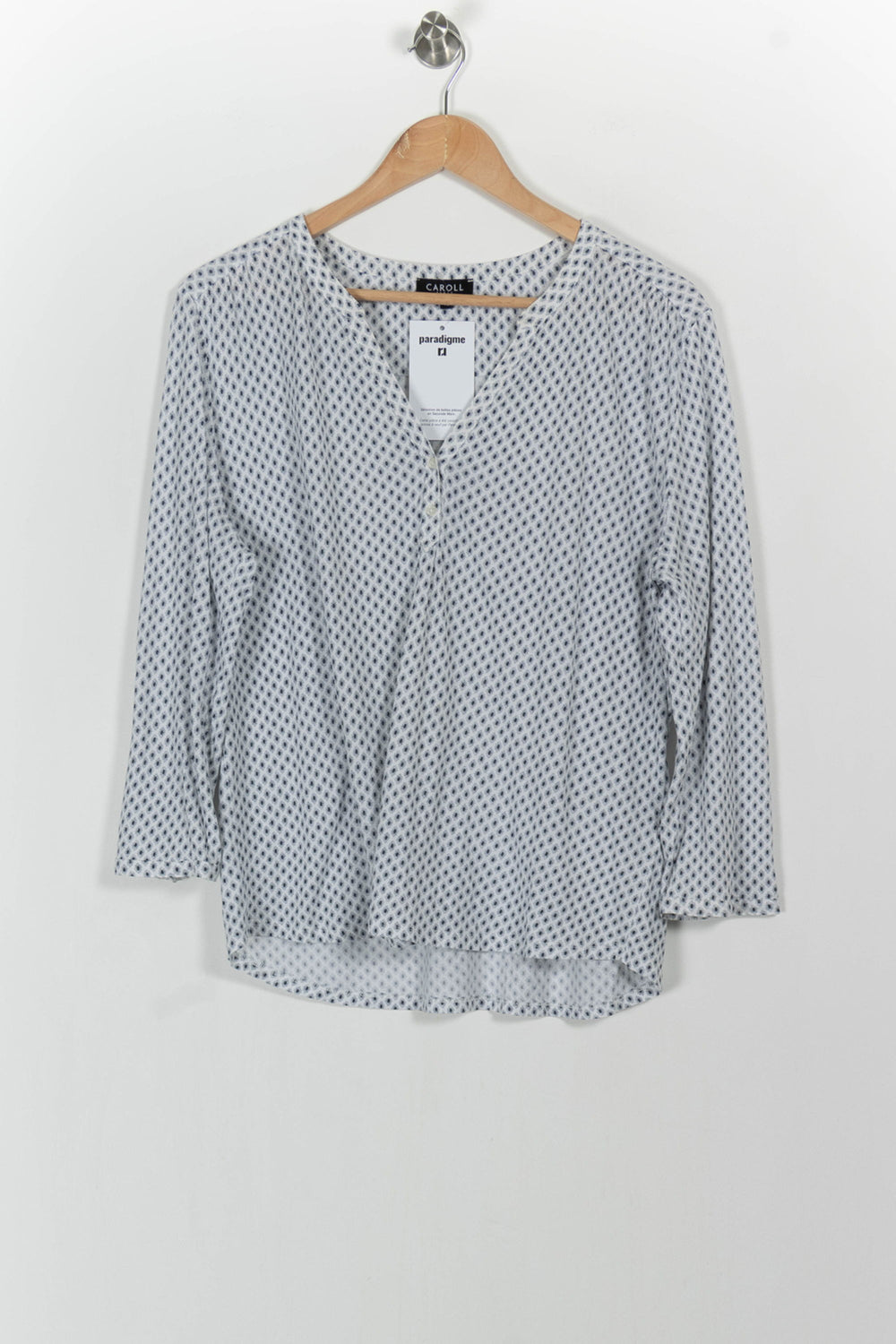 Blouse Blanche et Bleue - Taille XL/42 de la marque Caroll | PARAD104205 - Vendu par Paradigme - Image 2