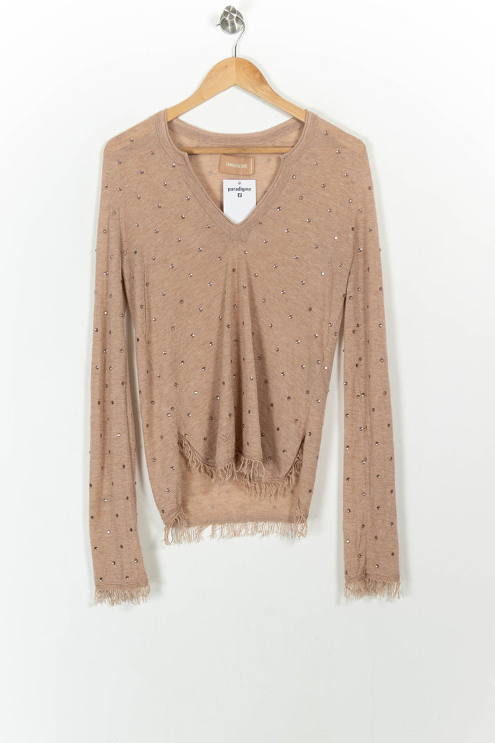 Pull Beige - Taille M/38 de la marque Zadig&Voltaire | PARAD104209 - Vendu par Paradigme - Image 2