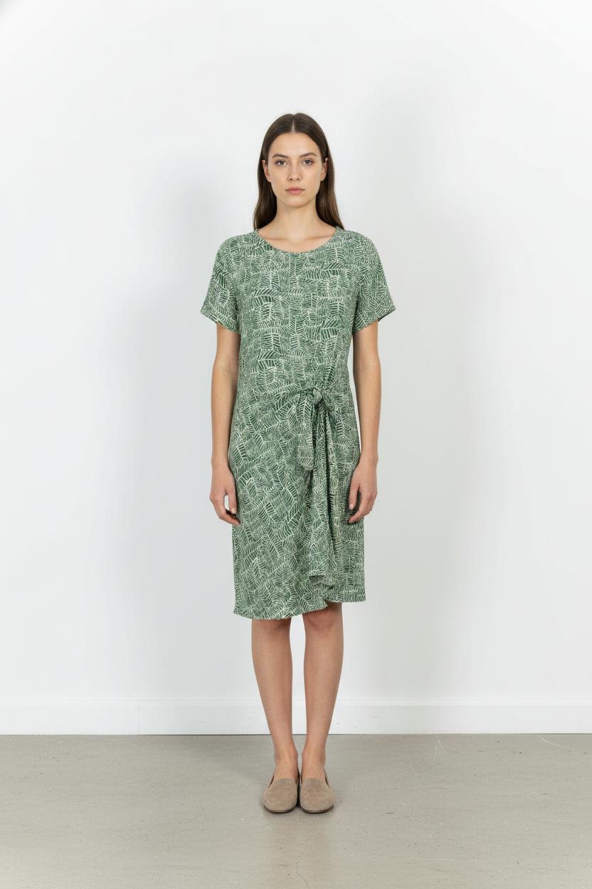 Robe Courte Verte et Blanche - Taille L/40 de la marque One Step | PARAD104211 - Vendu par Paradigme - Image 1