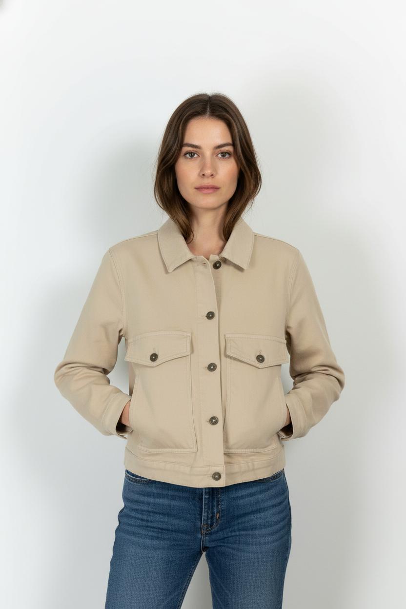 Veste Coupe Jean Beige - Taille L/40 de la marque La Fée Maraboutée | PARAD104212 - Vendu par Paradigme - Image 1