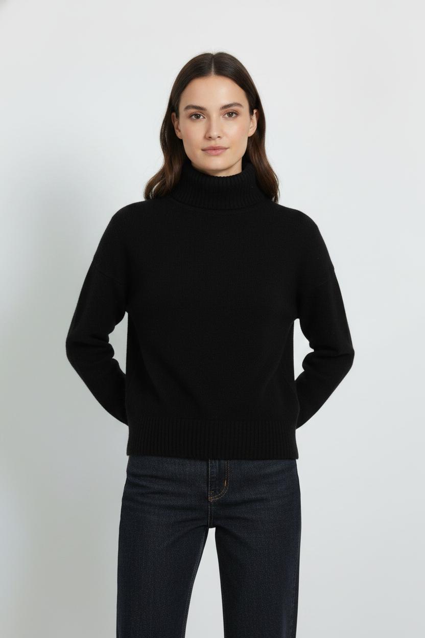 Pull Col Roulé Noir - Taille M/38 de la marque Galeries Lafayette | PARAD104214 - Vendu par Paradigme - Image 1