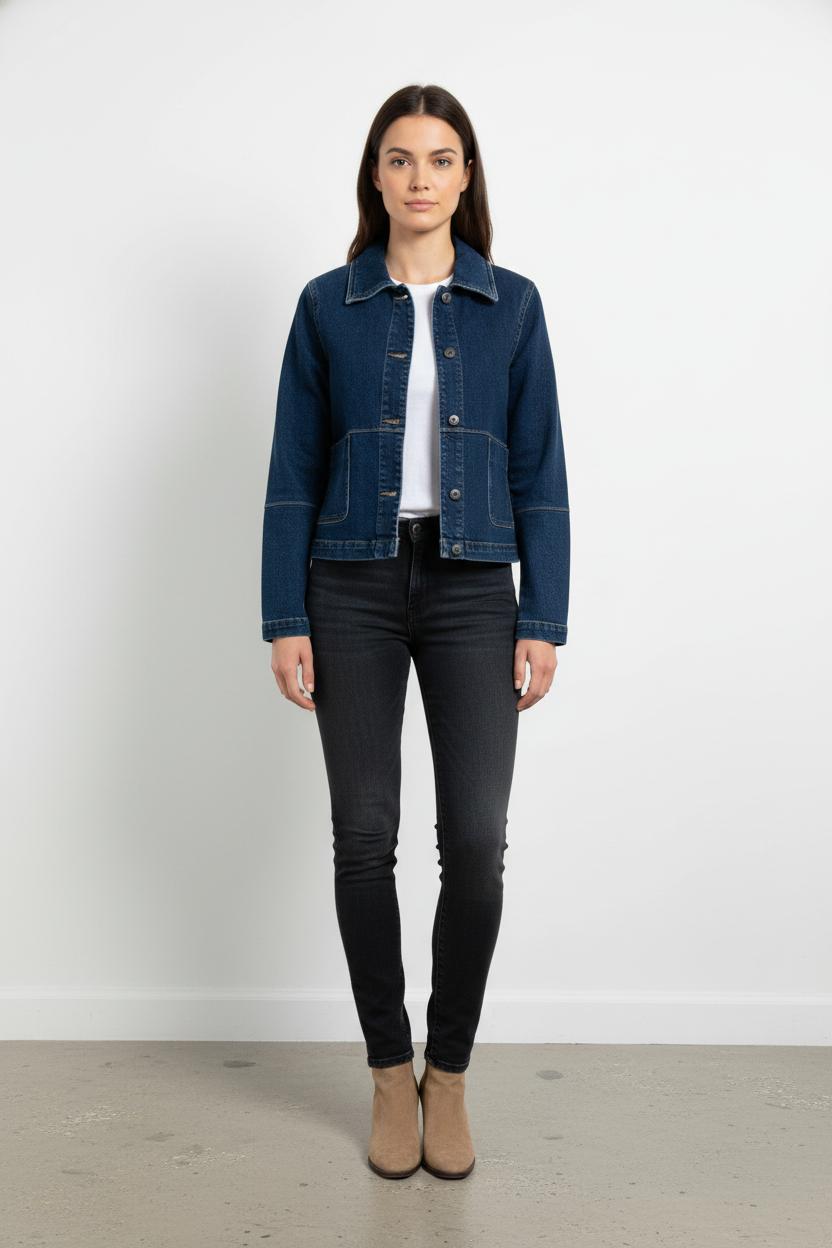 Veste en Jean Bleue - Taille L/40 de la marque La Fée Maraboutée | PARAD104221 - Vendu par Paradigme - Image 1