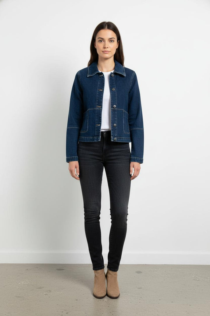 Veste en Jean Bleue - Taille L/40 de la marque La Fée Maraboutée | PARAD104221 - Vendu par Paradigme - Image 1