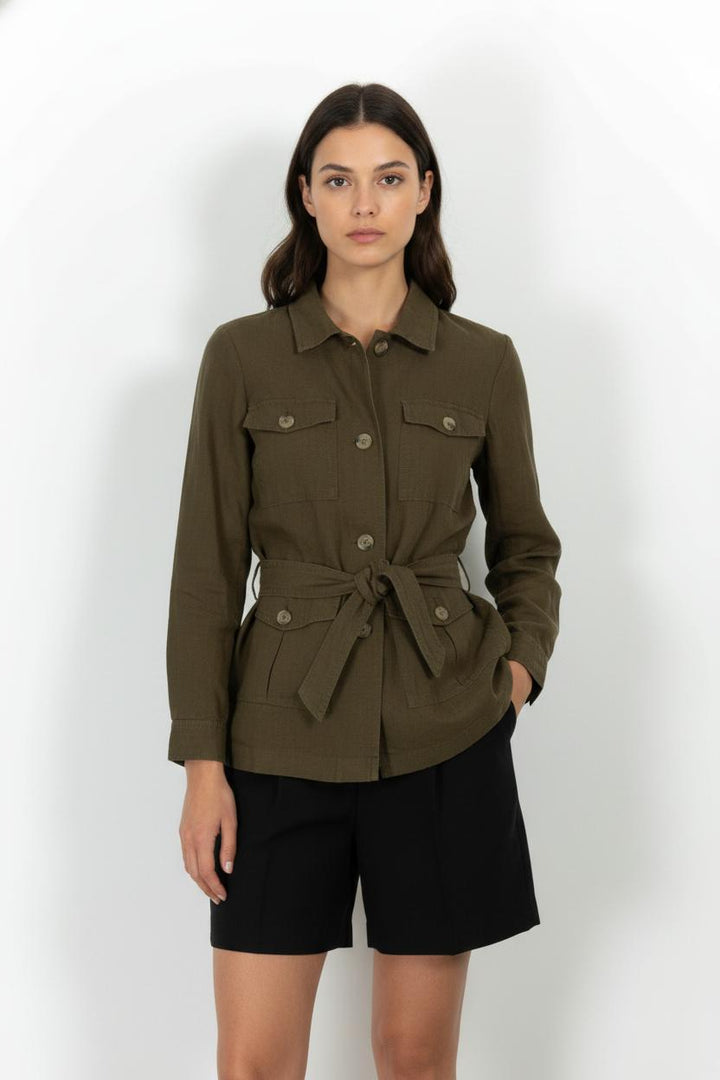Veste Ceinturée Verte - Taille L/40 de la marque Maison 123 | PARAD104223 - Vendu par Paradigme - Image 1