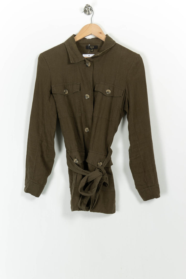 Veste Ceinturée Verte - Taille L/40 de la marque Maison 123 | PARAD104223 - Vendu par Paradigme - Image 2