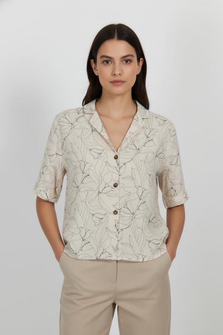 Chemise Imprimée Beige - Taille S/36 de la marque Grace & Mila | PARAD104242 - Vendu par Paradigme - Image 1