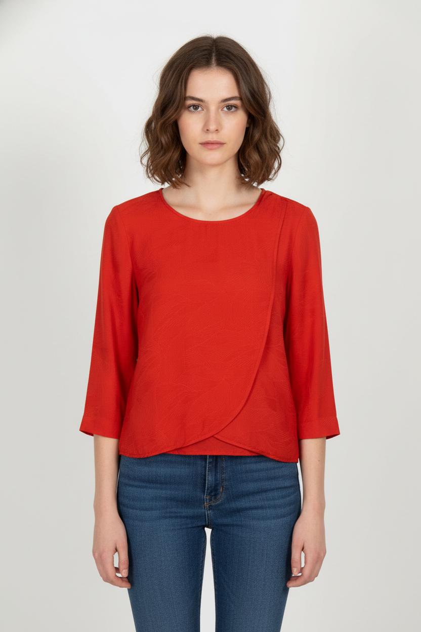Blouse Rouge - Taille M/38 de la marque Sézane | PARAD104246 - Vendu par Paradigme - Image 1
