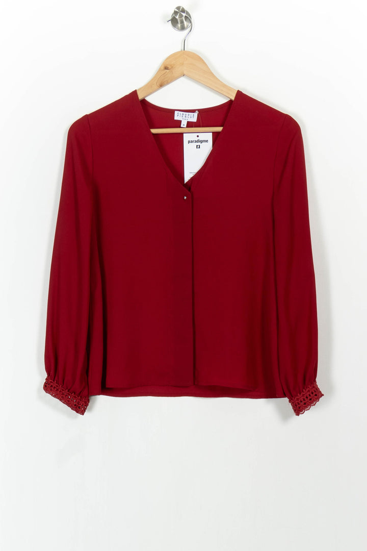 Blouse Bordeaux - Taille S/36 de la marque Claudie Pierlot | PARAD104250 - Vendu par Paradigme - Image 2