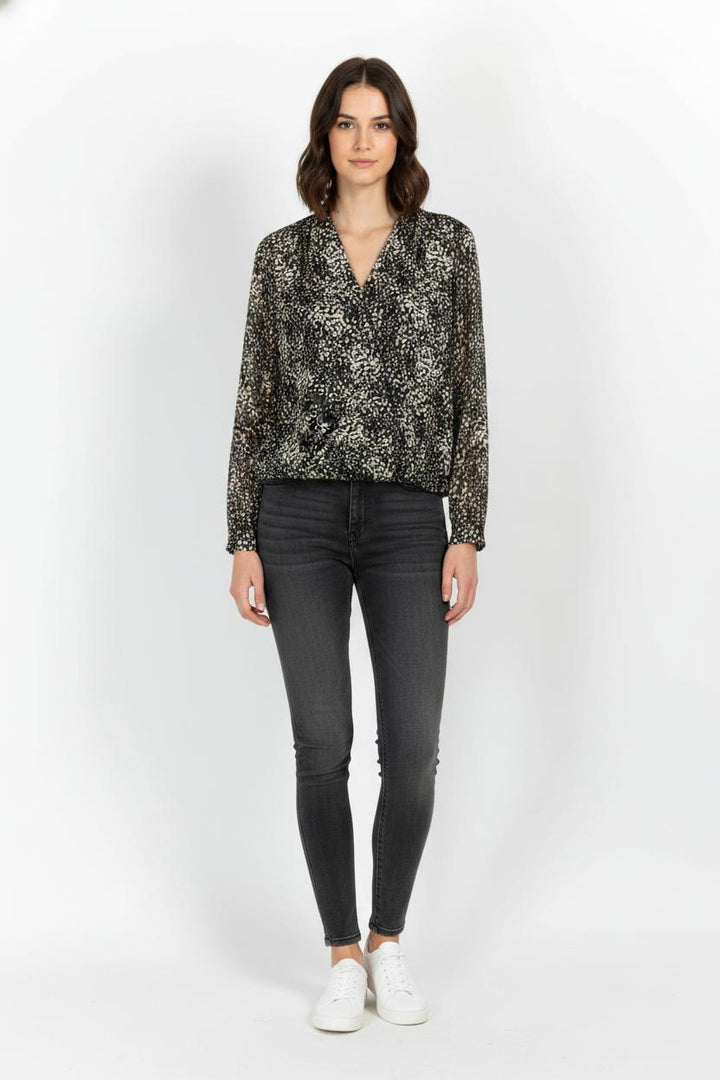 Blouse Noire et Blanche - Taille M/38 de la marque La Fée Maraboutée | PARAD104262 - Vendu par Paradigme - Image 1