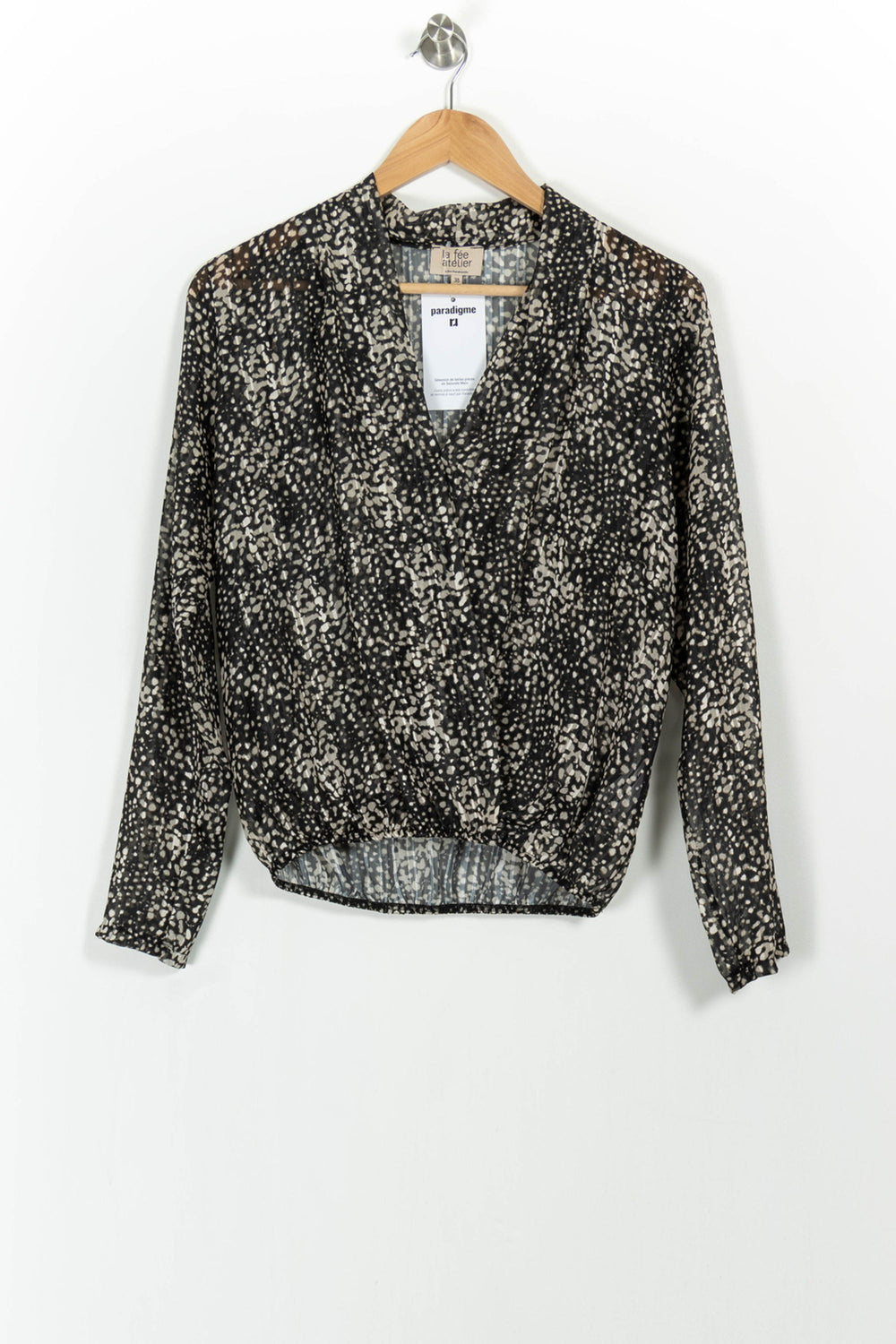 Blouse Noire et Blanche - Taille M/38 de la marque La Fée Maraboutée | PARAD104262 - Vendu par Paradigme - Image 2