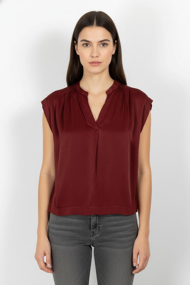 Blouse Bordeaux - Taille M/38 de la marque La Fée Maraboutée | PARAD104263 - Vendu par Paradigme - Image 1