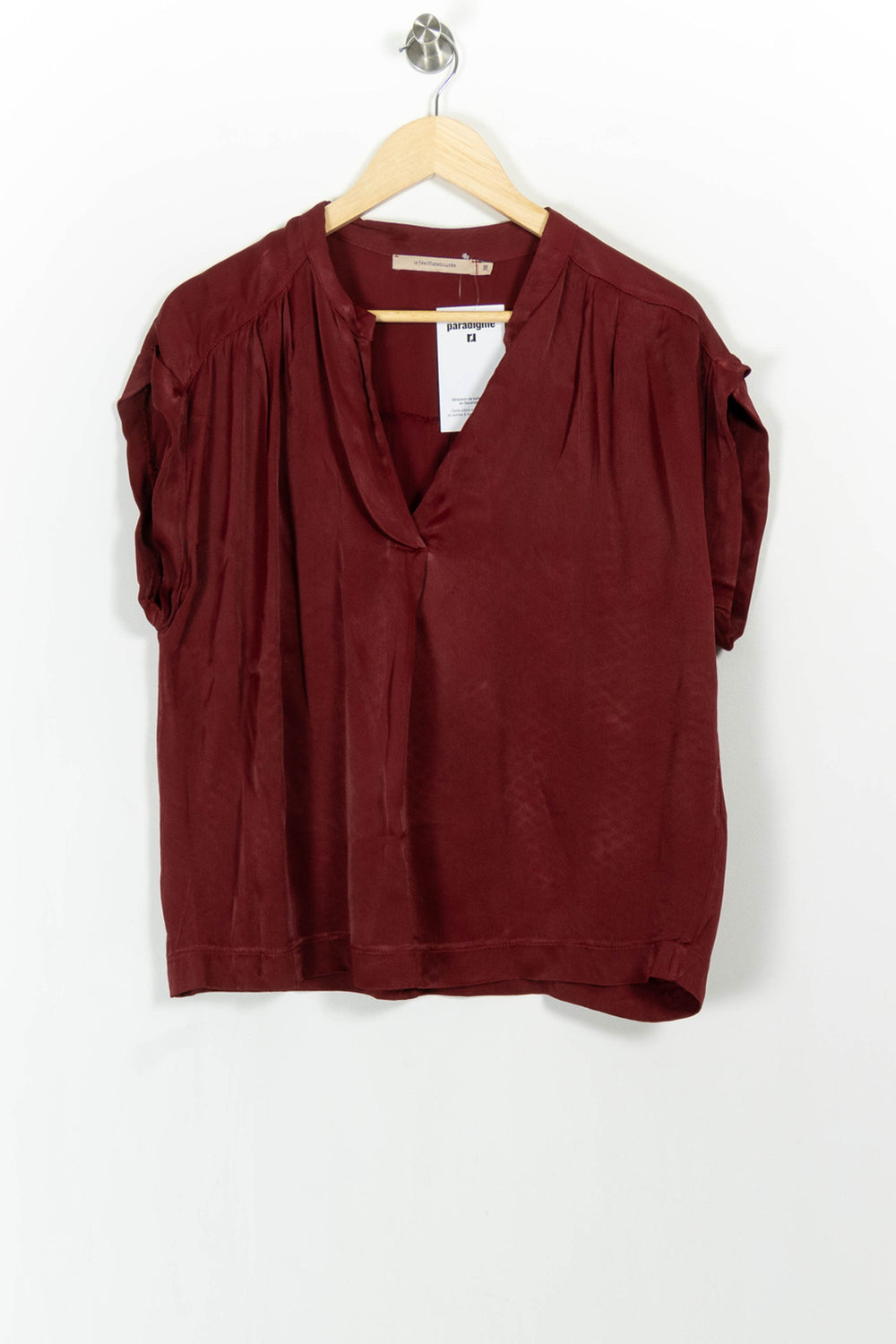 Blouse Bordeaux - Taille M/38 de la marque La Fée Maraboutée | PARAD104263 - Vendu par Paradigme - Image 2