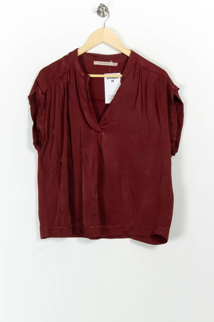 Blouse Bordeaux - Taille M/38 de la marque La Fée Maraboutée | PARAD104263 - Vendu par Paradigme - Image 2