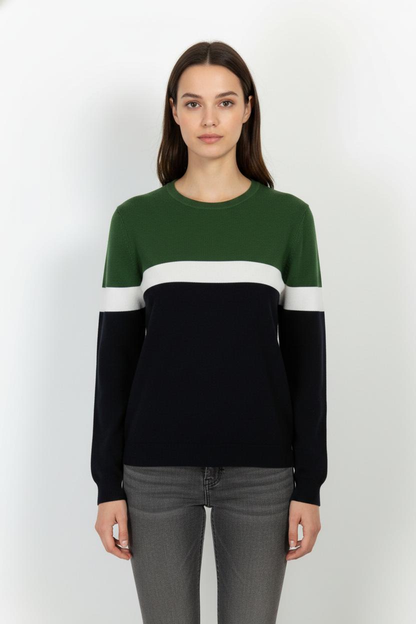 Pull Vert blanc et bleu marine - Taille L/40 de la marque Galeries Lafayette | PARAD104282 - Vendu par Paradigme - Image 1