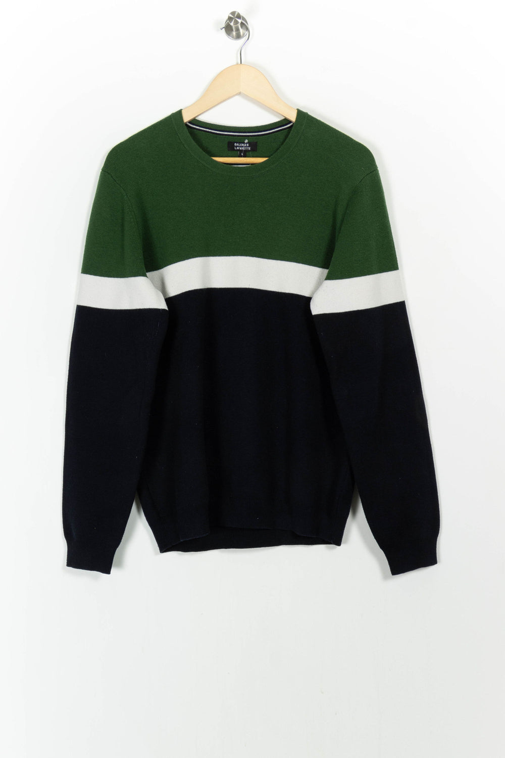 Pull Vert blanc et bleu marine - Taille L/40 de la marque Galeries Lafayette | PARAD104282 - Vendu par Paradigme - Image 2