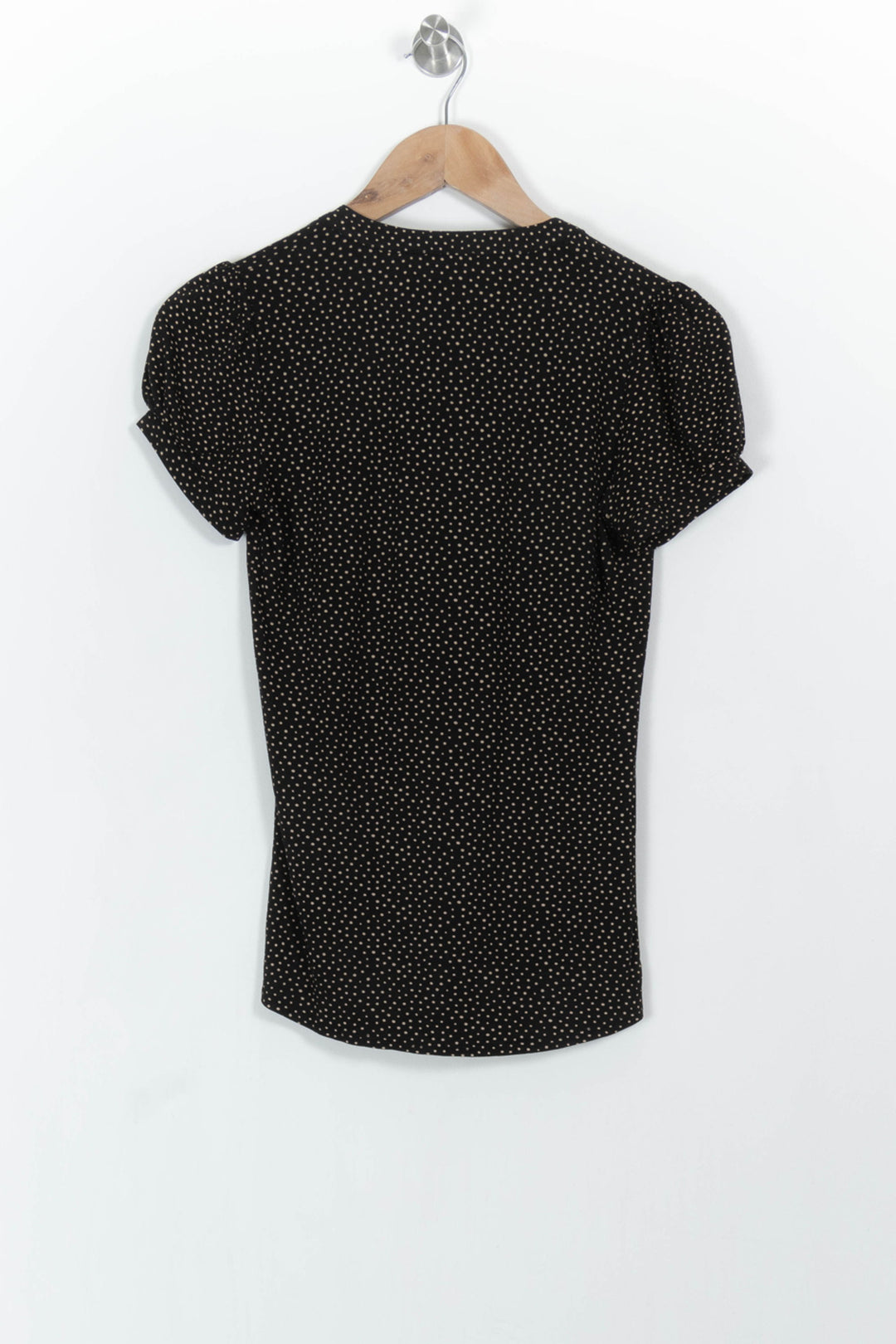 Blouse Noire à Pois Beiges - Taille S/36 de la marque Caroll | PARAD104283 - Vendu par Paradigme - Image 4
