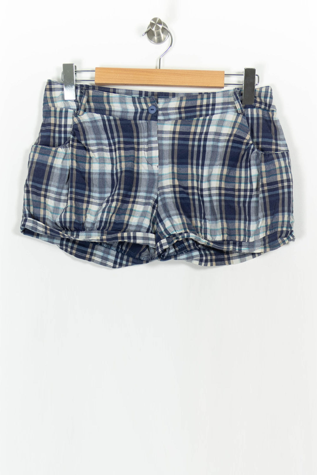 Short à Carreaux Bleu et Beige - Taille L/40 de la marque La Fée Maraboutée | PARAD104286 - Vendu par Paradigme - Image 2