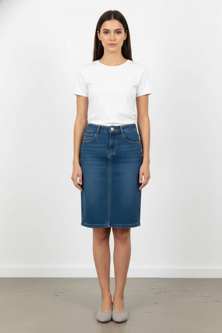 Jupe Crayon Bleue - Taille S/36 de la marque One Step | PARAD104292 - Vendu par Paradigme - Image 1
