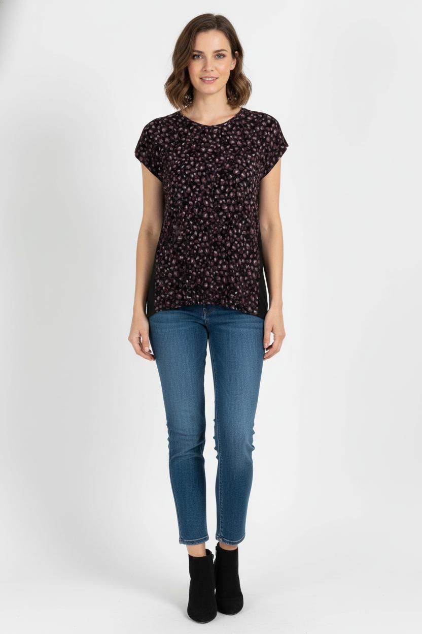 Tee-shirt Noir et Violet - Taille XS/34 de la marque IKKS | PARAD104295 - Vendu par Paradigme - Image 1