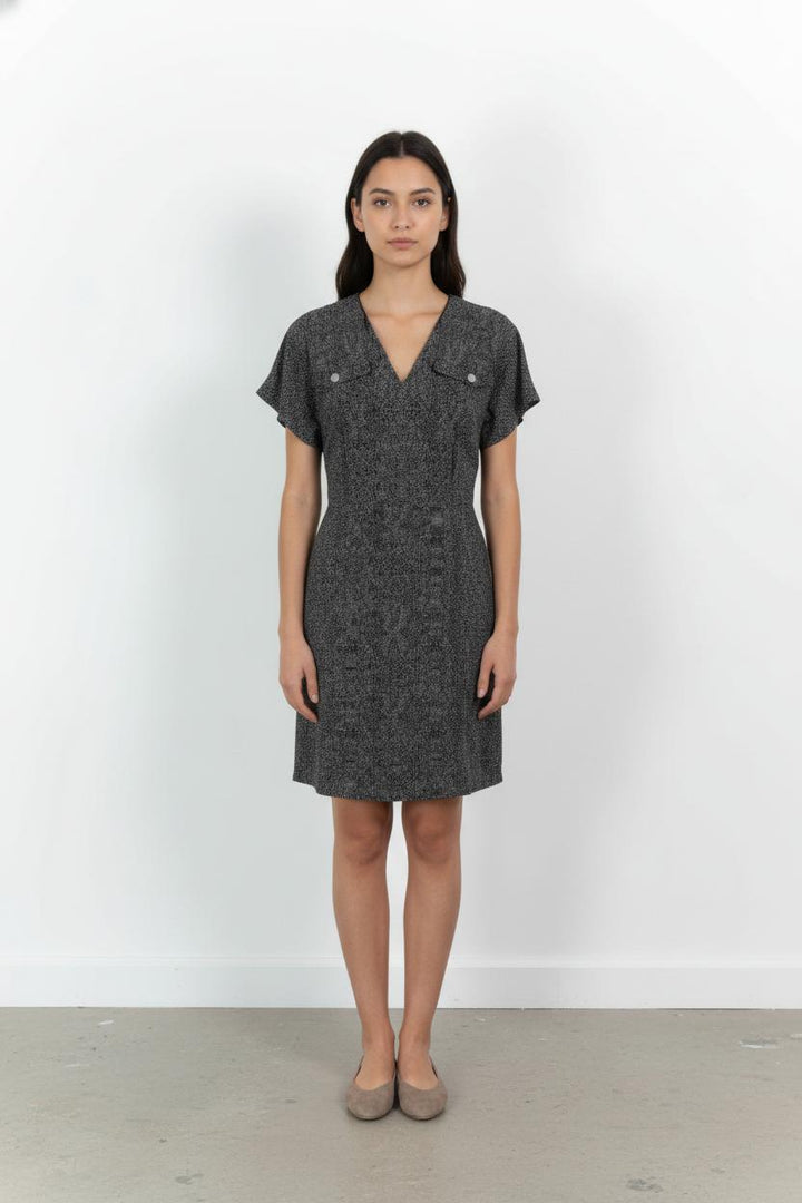 Robe Midi Noire et Blanche - Taille S/36 de la marque IKKS | PARAD104296 - Vendu par Paradigme - Image 1