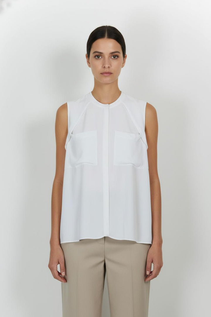 Chemise Sans Manches Blanche - Taille L/40 de la marque Bimba y Lola | PARAD104301 - Vendu par Paradigme - Image 1