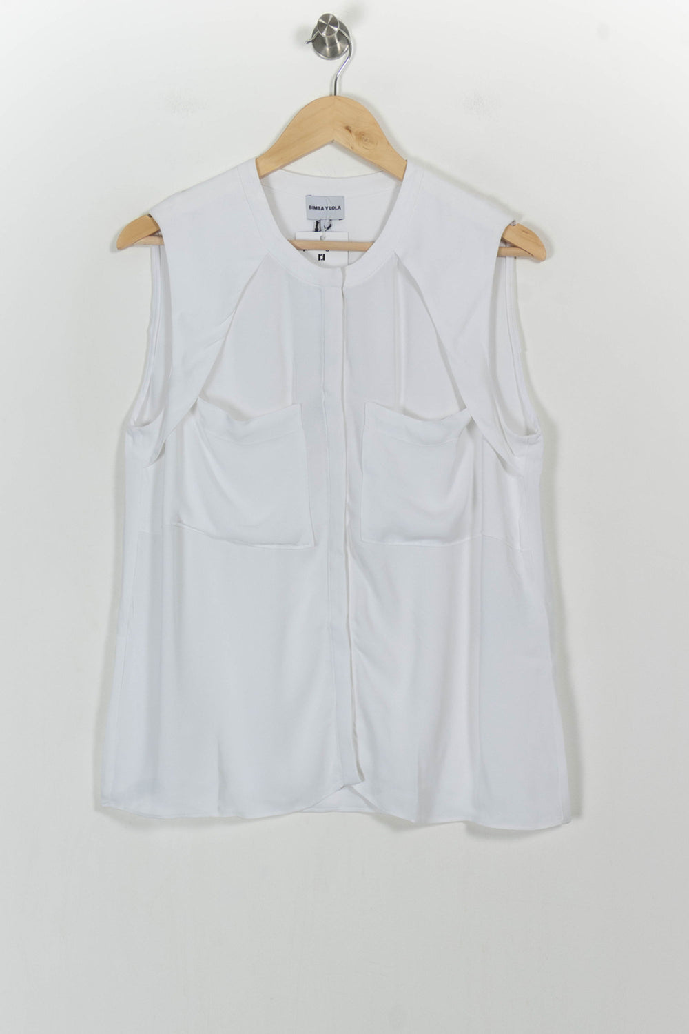 Chemise Sans Manches Blanche - Taille L/40 de la marque Bimba y Lola | PARAD104301 - Vendu par Paradigme - Image 2