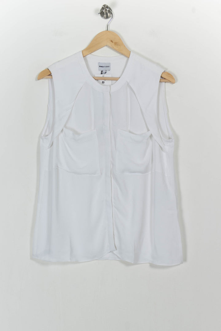 Chemise Sans Manches Blanche - Taille L/40 de la marque Bimba y Lola | PARAD104301 - Vendu par Paradigme - Image 2