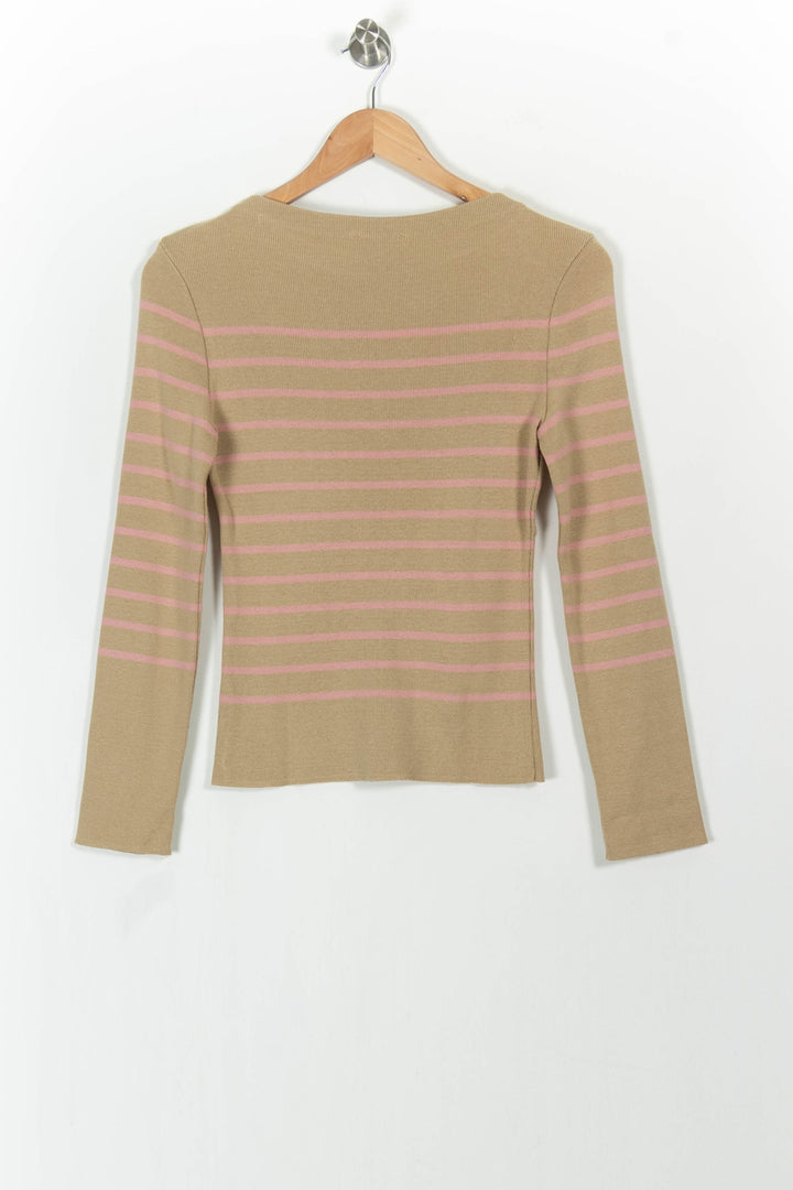 Pull Beige et Rose - Taille S/36 de la marque Kookai | PARAD104307 - Vendu par Paradigme - Image 4