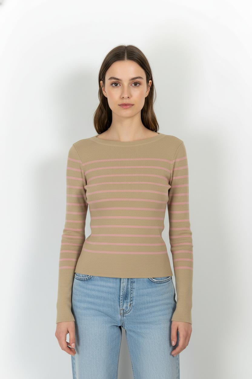 Pull Beige et Rose - Taille S/36 de la marque Kookai | PARAD104307 - Vendu par Paradigme - Image 1