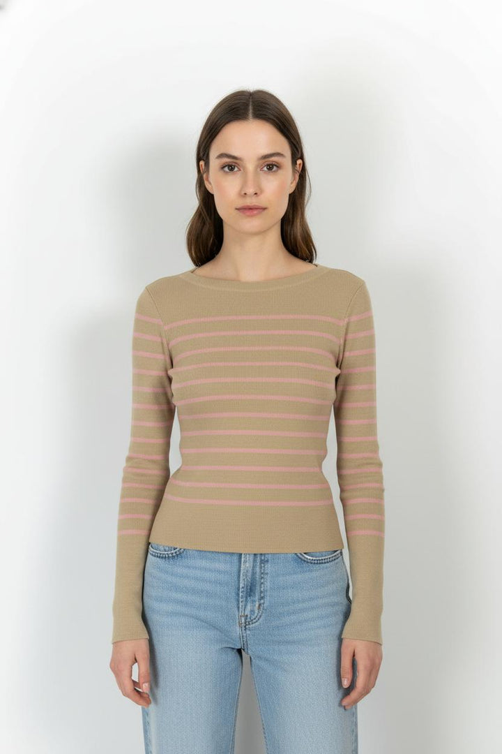 Pull Beige et Rose - Taille S/36 de la marque Kookai | PARAD104307 - Vendu par Paradigme - Image 1