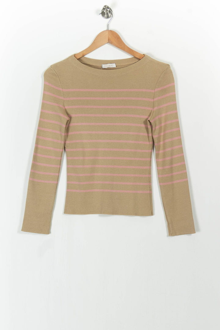 Pull Beige et Rose - Taille S/36 de la marque Kookai | PARAD104307 - Vendu par Paradigme - Image 2