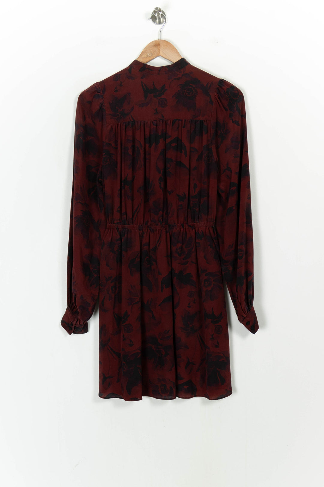 Robe Fleurie Bordeaux et Noire - Taille S/36 de la marque The Kooples | PARAD104310 - Vendu par Paradigme - Image 4