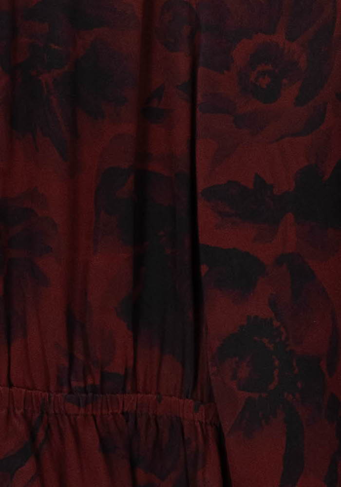 Robe Fleurie Bordeaux et Noire - Taille S/36 de la marque The Kooples | PARAD104310 - Vendu par Paradigme - Image 3