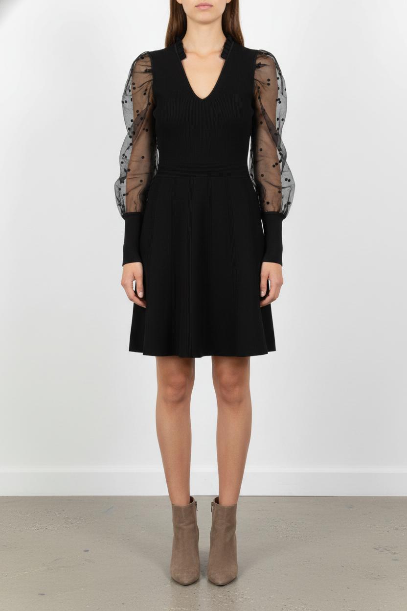 Robe Courte Noire - Taille L/40 de la marque Sandro | PARAD104317 - Vendu par Paradigme - Image 1