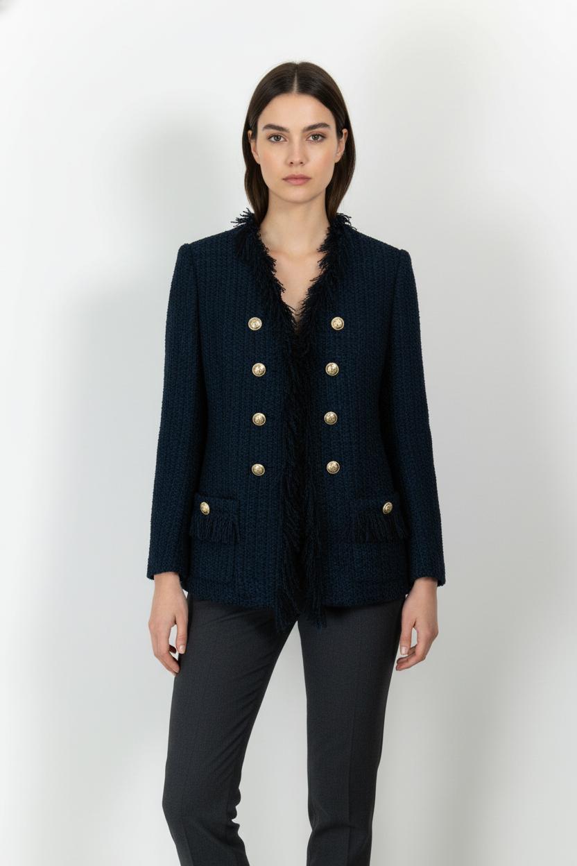 Veste Tweed Bleue - Taille L/40 de la marque Weill | PARAD104321 - Vendu par Paradigme - Image 1