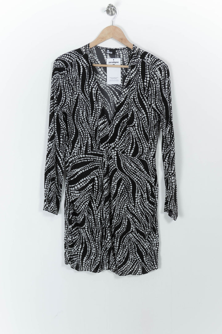 Robe Courte Noire et Blanche - Taille L/40 de la marque The Kooples | PARAD104324 - Vendu par Paradigme - Image 2