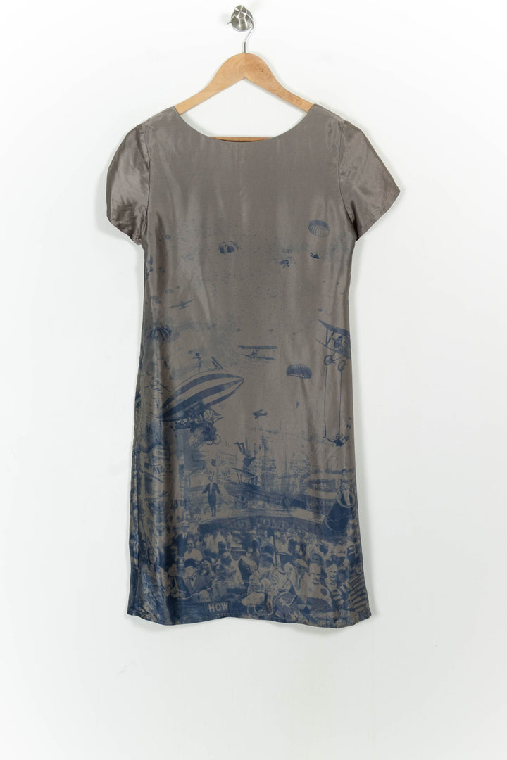 Robe Droite Grise et Bleue - Taille S/36 de la marque IKKS | PARAD104333 - Vendu par Paradigme - Image 4