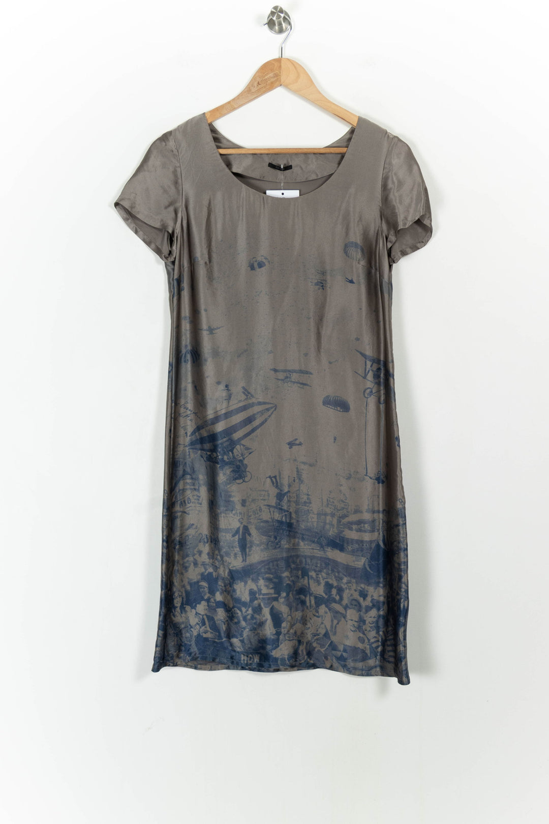 Robe Droite Grise et Bleue - Taille S/36 de la marque IKKS | PARAD104333 - Vendu par Paradigme - Image 2