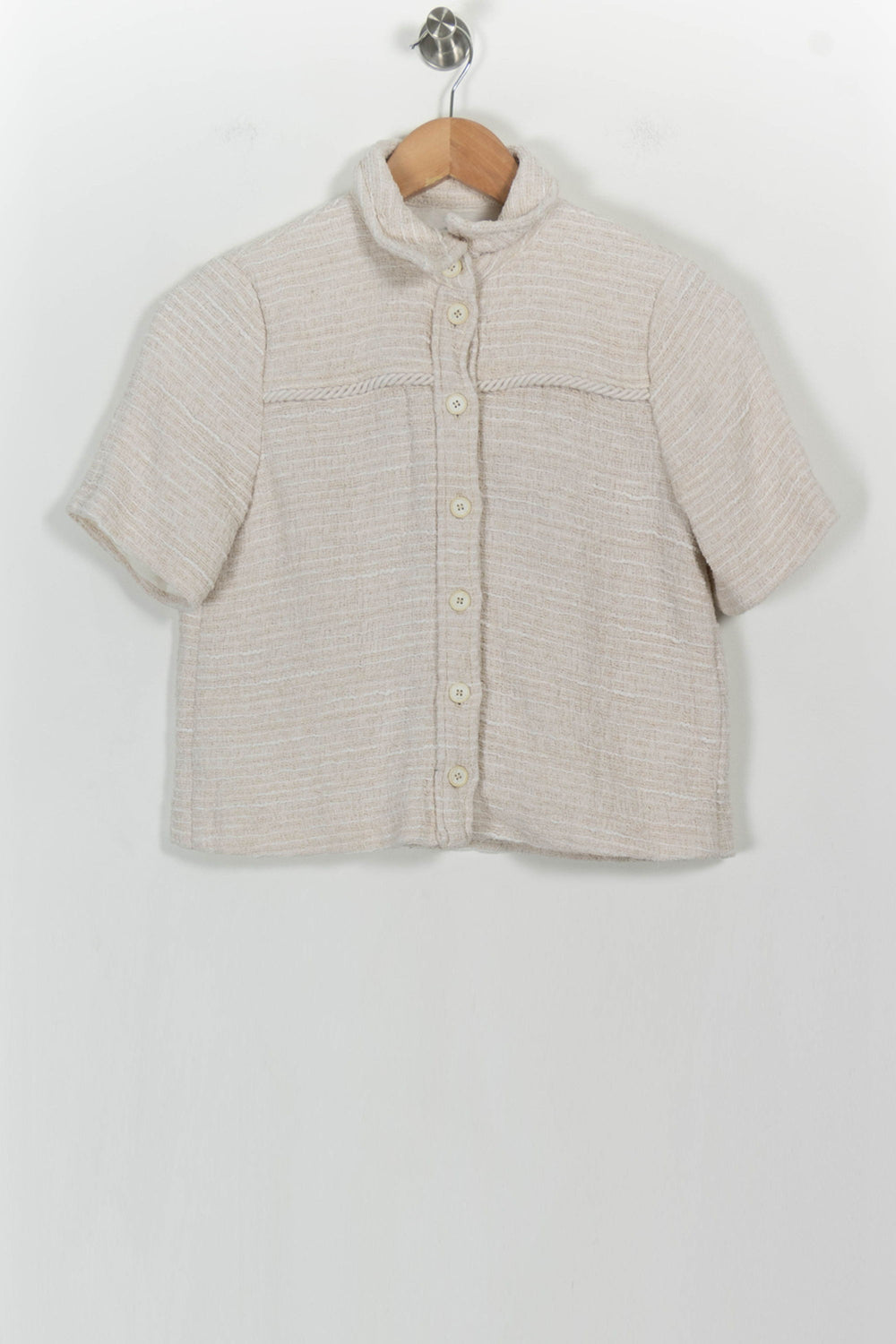 Chemise Manche Courte Beige - Taille XS/34 de la marque Claudie Pierlot | PARAD104347 - Vendu par Paradigme - Image 2