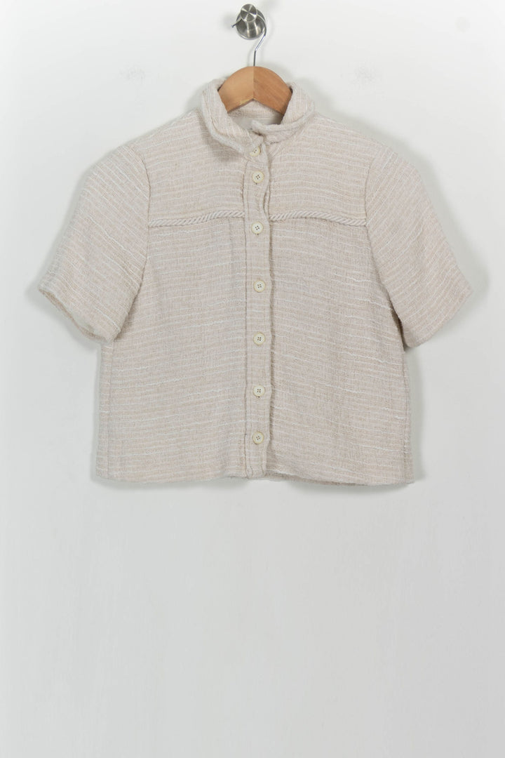 Chemise Manche Courte Beige - Taille XS/34 de la marque Claudie Pierlot | PARAD104347 - Vendu par Paradigme - Image 2