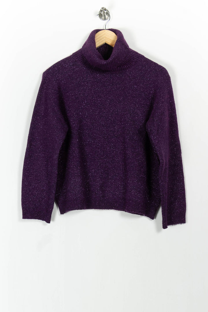 Pull Col Roulé Violet - Taille L/40 de la marque La Fée Maraboutée | PARAD104356 - Vendu par Paradigme - Image 2