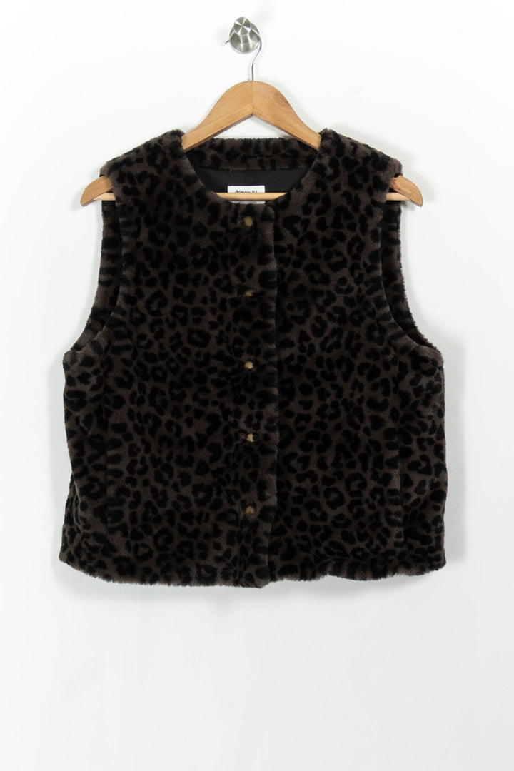 Gilet Sans Manches Léopard Marron et Noir - Taille M/38 de la marque Maison 123 | PARAD104357 - Vendu par Paradigme - Image 2