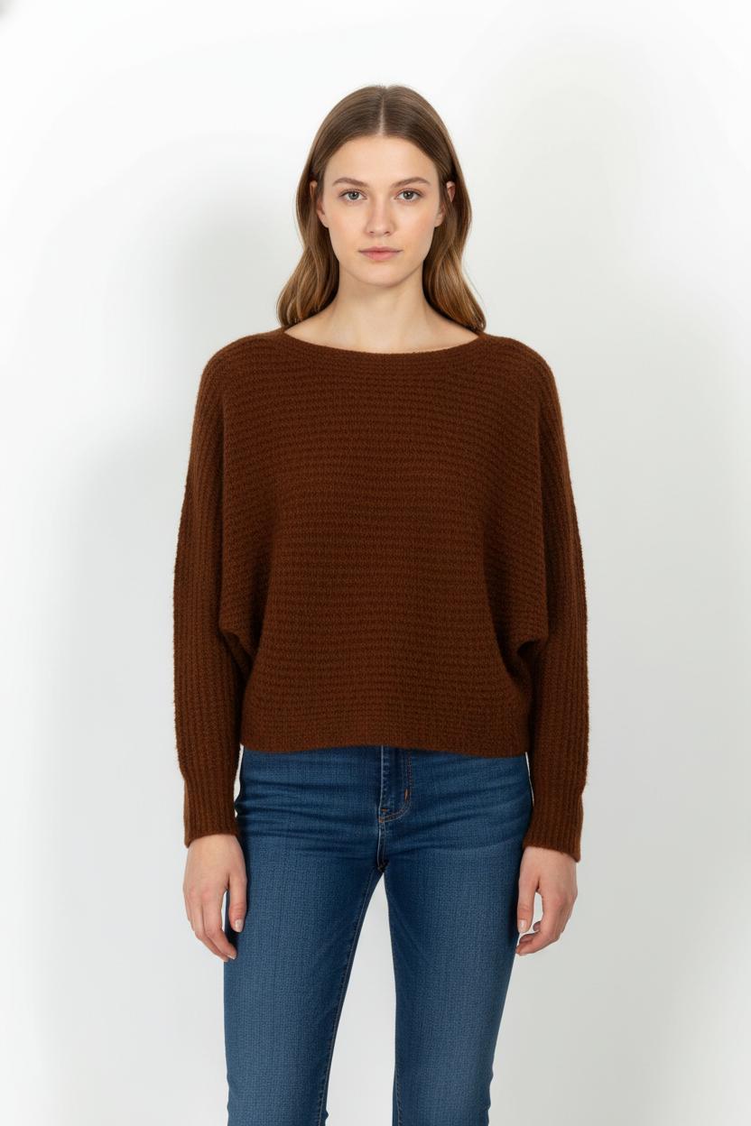 Pull Marron - Taille L/40 de la marque La Fée Maraboutée | PARAD104360 - Vendu par Paradigme - Image 1