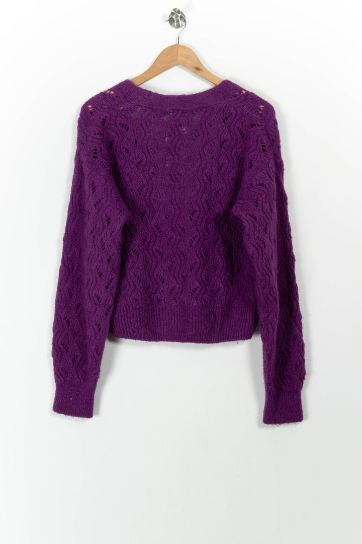 Cardigan Violet - Taille L/40 de la marque La Fée Maraboutée | PARAD104361 - Vendu par Paradigme - Image 4