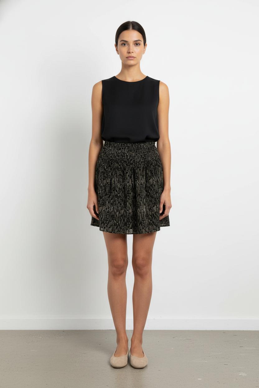 Jupe Plissée Noire et Beige - Taille XL/42 de la marque Maison 123 | PARAD104364 - Vendu par Paradigme - Image 1
