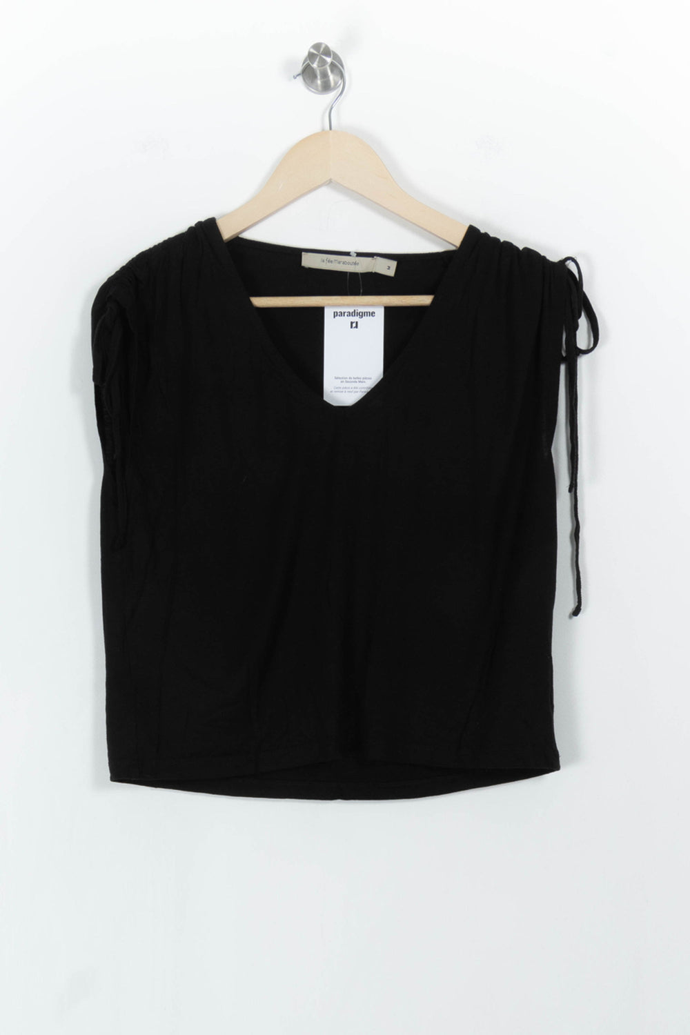 Top Noir - Taille M/38 de la marque La Fée Maraboutée | PARAD104365 - Vendu par Paradigme - Image 2
