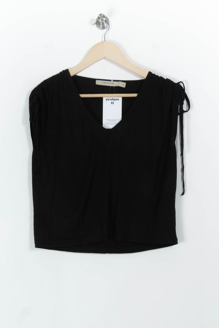 Top Noir - Taille M/38 de la marque La Fée Maraboutée | PARAD104365 - Vendu par Paradigme - Image 2
