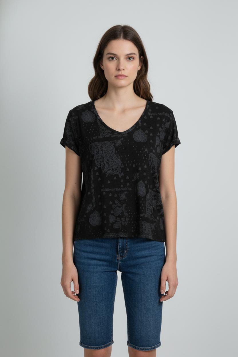 Tee-shirt Noir - Taille L/40 de la marque Comptoir des Cotonniers | PARAD104366 - Vendu par Paradigme - Image 1